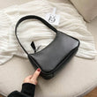 New Soft PU Leather Women’s Shoulder Bag – Retro Casual Solid Colour Small Top-Handle Handbag for Ladies