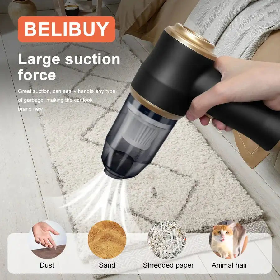 Belibuy Portable Vacuum Cleaner – High Power Handheld Vacuum for Home, Car, Office & Carpet Cleaning