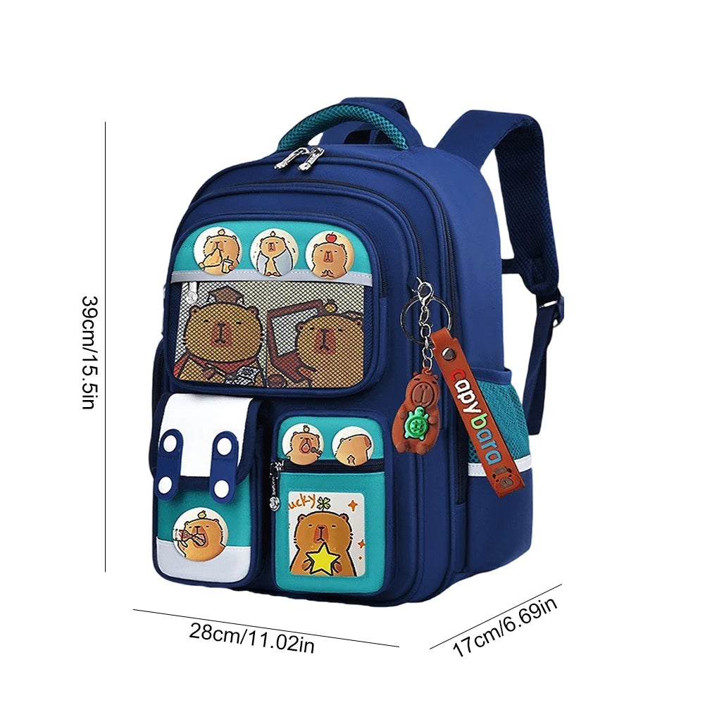 Capybara Kawaii Backpack – Adjustable Strap Multi-Pocket Oxford Cloth Rucksack
