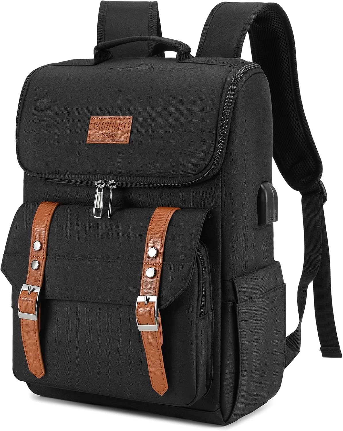 Vintage Laptop Backpack with USB Charging – Lightweight 15.6″ Travel & College Backpack
