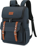 Vintage Laptop Backpack with USB Charging – Lightweight 15.6″ Travel & College Backpack