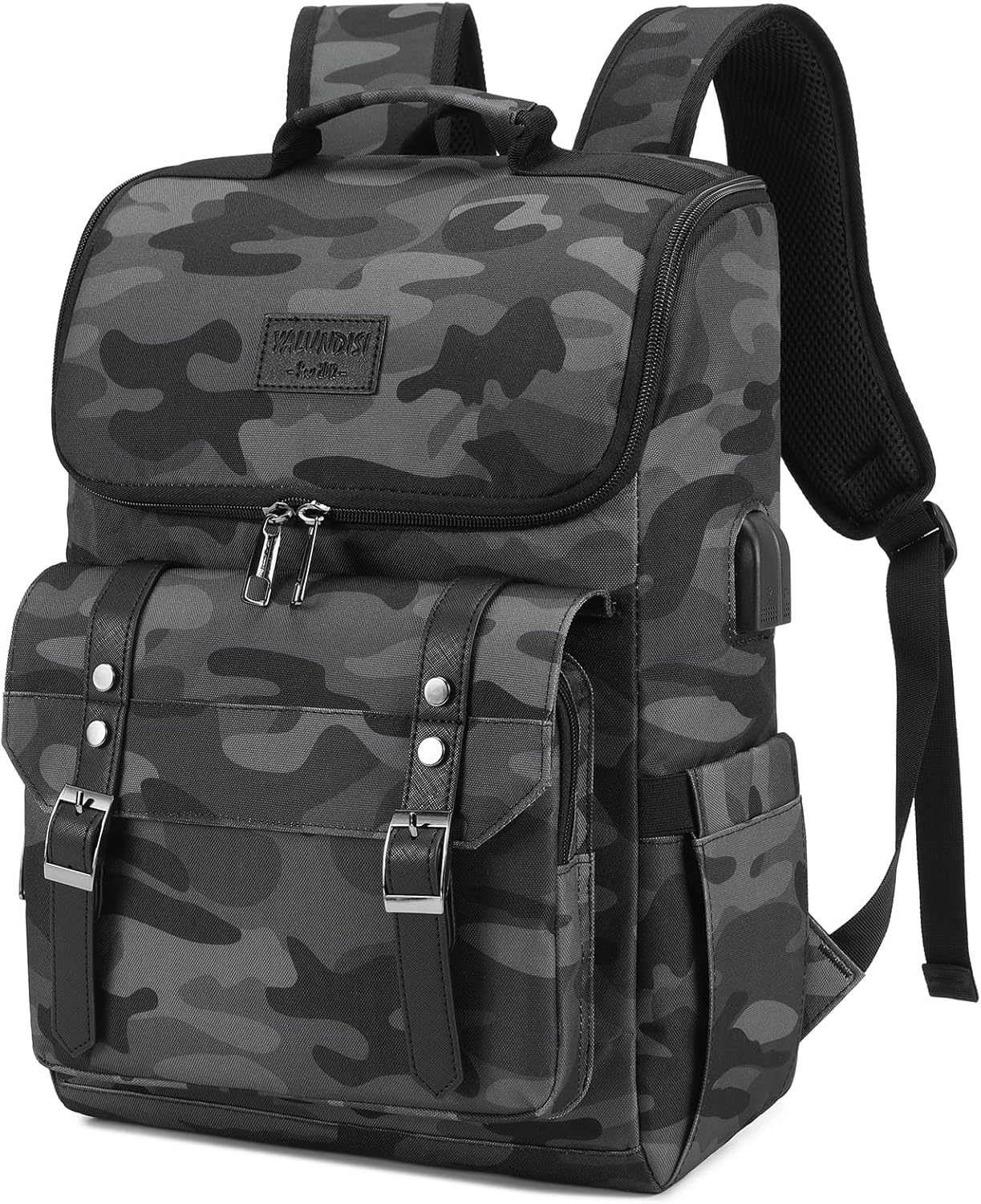 Vintage Laptop Backpack with USB Charging – Lightweight 15.6″ Travel & College Backpack
