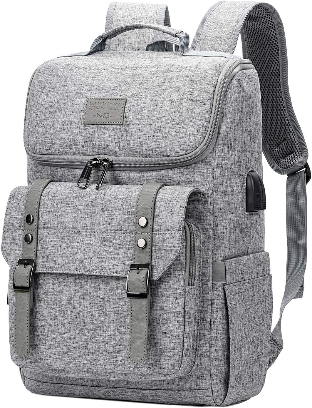 Vintage Laptop Backpack with USB Charging – Lightweight 15.6″ Travel & College Backpack