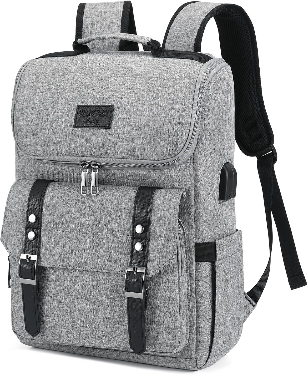 Vintage Laptop Backpack with USB Charging – Lightweight 15.6″ Travel & College Backpack