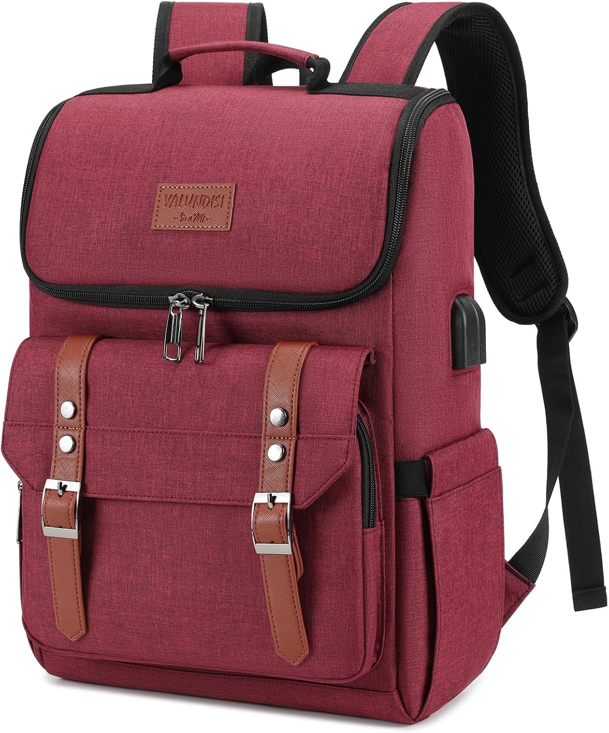 Vintage Laptop Backpack with USB Charging – Lightweight 15.6″ Travel & College Backpack