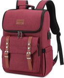 Vintage Laptop Backpack with USB Charging – Lightweight 15.6″ Travel & College Backpack