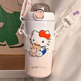 Sanrio Licensed 500 ml Insulated Stainless Steel Bottle – Cute Character Straw Bottle for Travel & Daily Use 🥤🎀