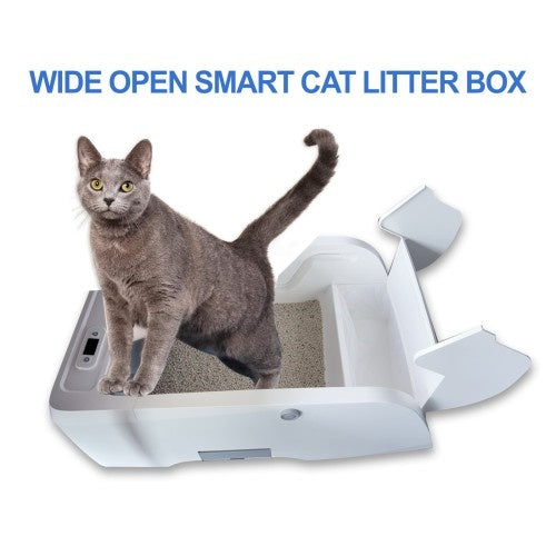 Smart Cat Litter Box with Wide Opening – Automatic Deodorizing, Self-Cleaning & Spacious Design for Multiple Cats