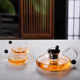600ml Glass Teapot Set – Elegant & Heat-Resistant Tea-for-One with 4 Cups