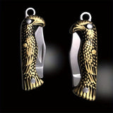 Yellow Dragon Pattern Mini Knife – Compact Spring-Assisted Pocket Knife