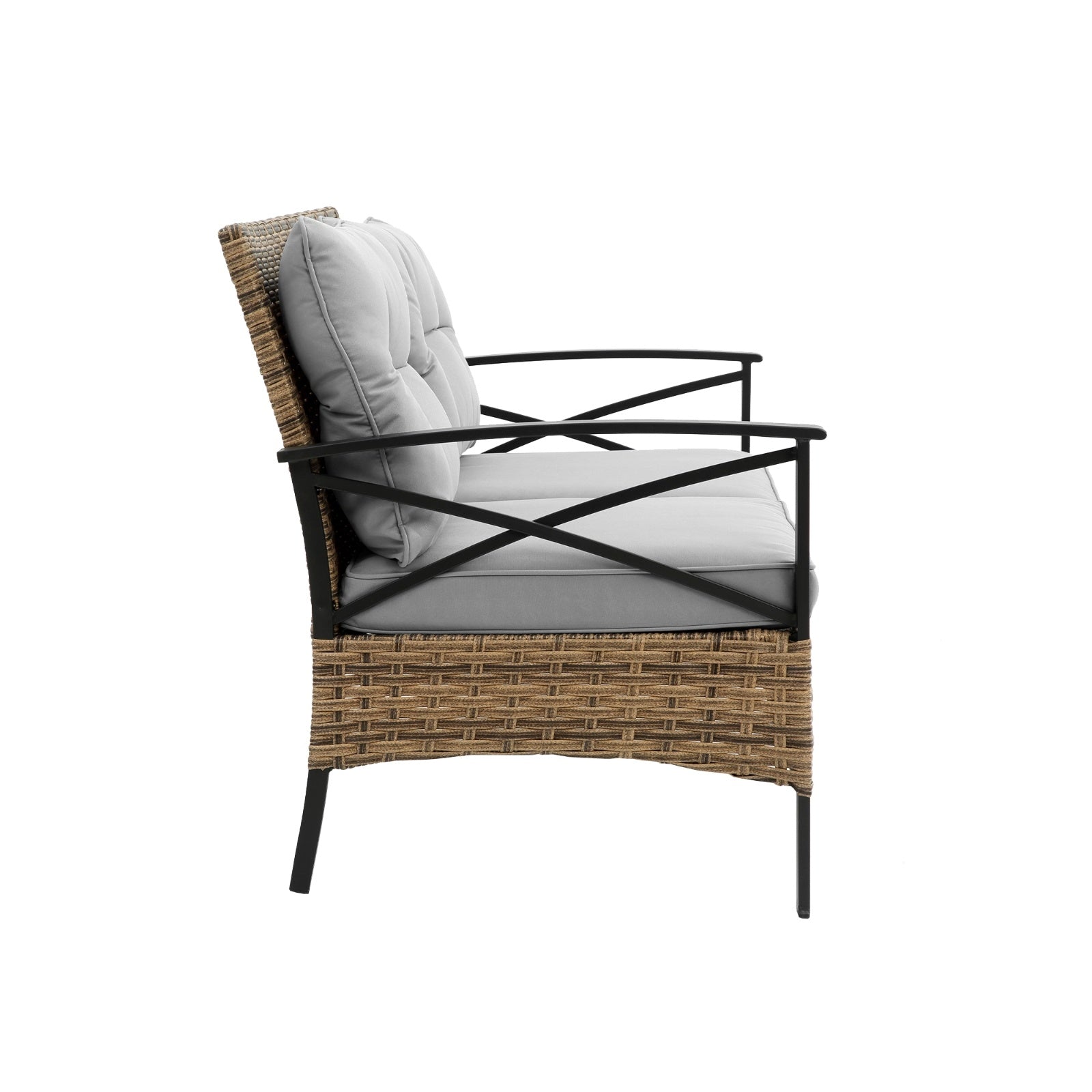 4-Piece Outdoor Patio Furniture Set - All-Weather Rattan Wicker Sectional Sofa