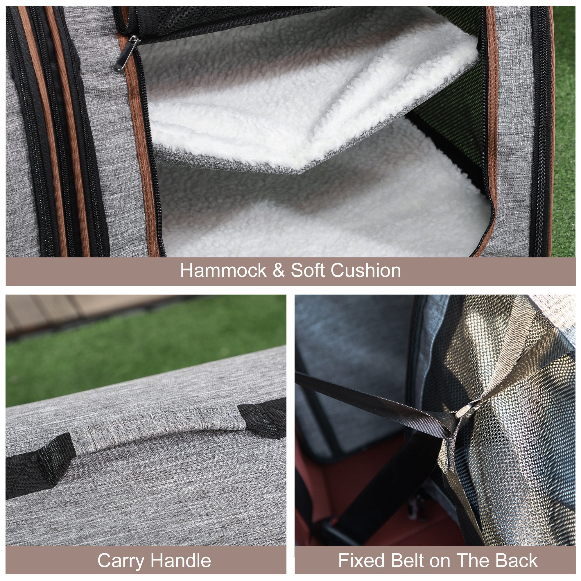 Portable Soft-Sided Pet Carrier with Divider – Two-Compartment, Padded, Foldable & Storage Bag Included