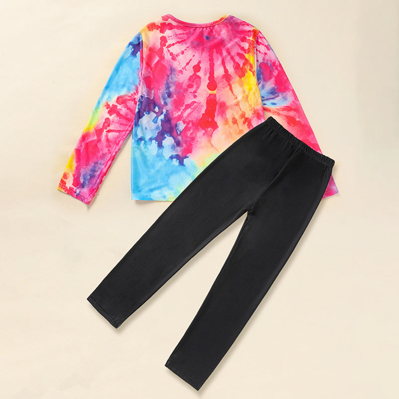 Toddler Girls Spring & Fall Outfit Set – Pretty Girl Letter Print Long Sleeve Pullover with Matching Pants