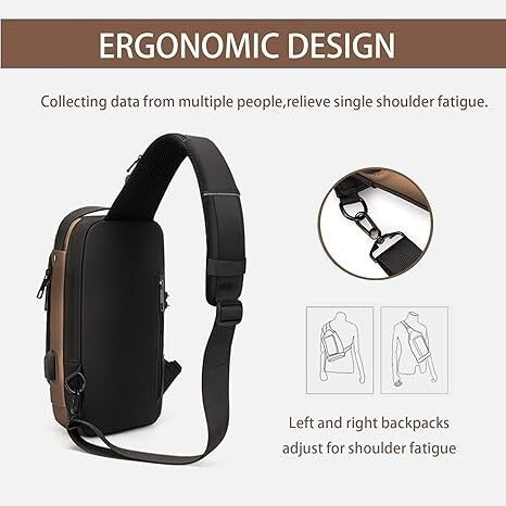 Men’s Waterproof Motorcycle Chest Bag – Anti-Theft Oxford Fabric Shoulder Bag for Travel, Hiking & Outdoor Use