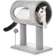 Gray Indoor Cat Tree – 20.5″ Climbing Tower with Scratching Post, Tunnel Bed & Hanging Ball Toy