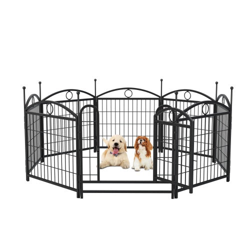 Indoor Dog Playpen – 24-Inch 8-Panel Foldable Metal Pet Exercise Pen with Door for Puppies & Small Dogs