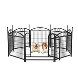 Indoor Dog Playpen – 24-Inch 8-Panel Foldable Metal Pet Exercise Pen with Door for Puppies & Small Dogs