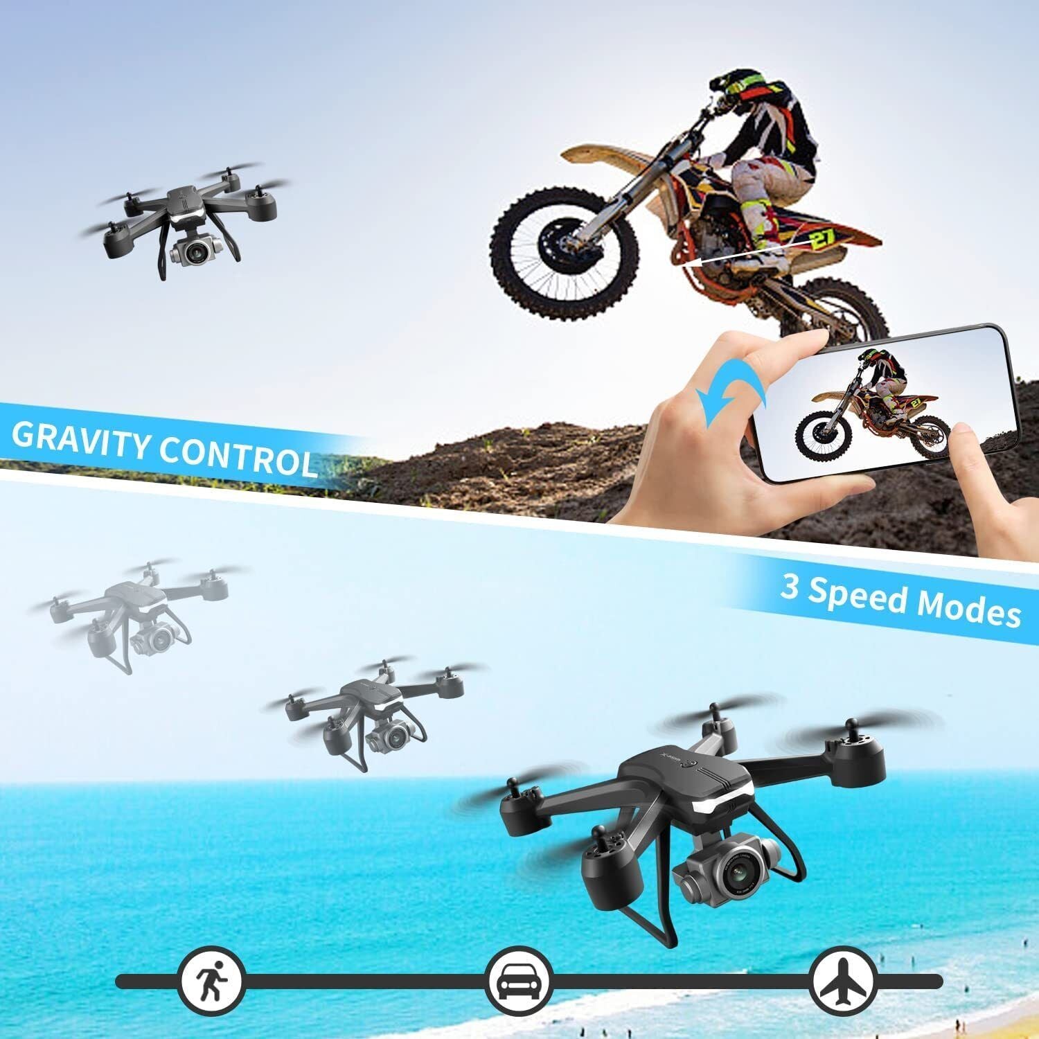V14 Professional Drone with 6K HD Dual Camera - GPS Brushless RC Quadcopter