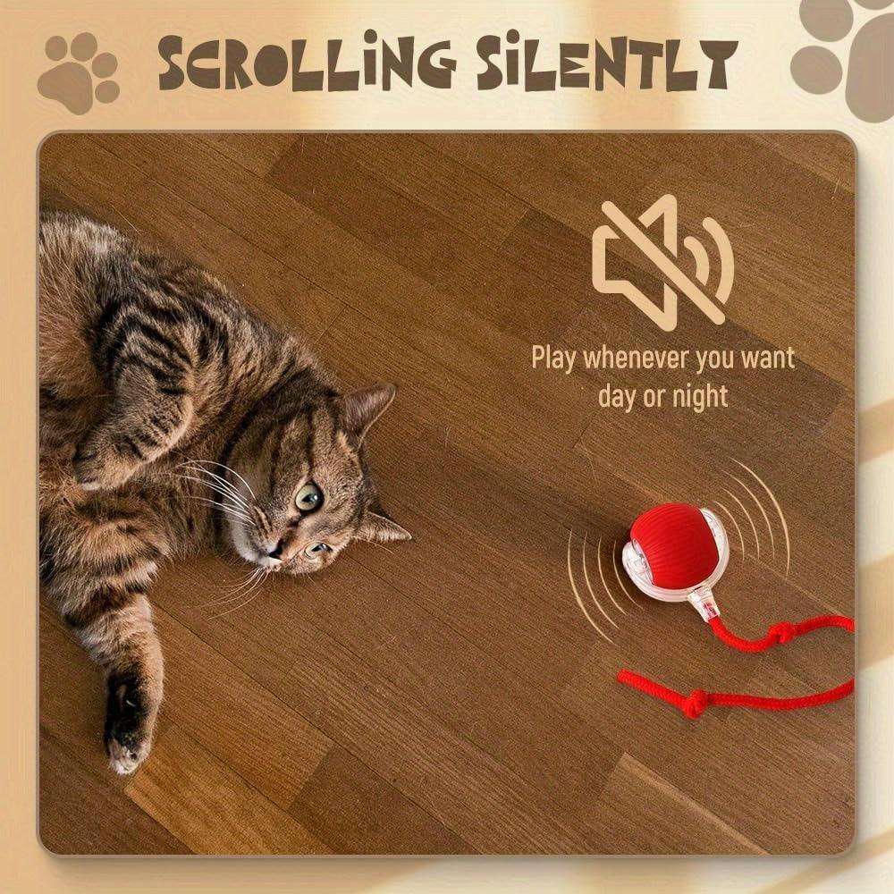 3pcs Set (Red, Grey, Green) Full Smart 360° Rolling Pet Ball, Pet Only, 3 Modes With USB Charging LED Light With Self-Fun & Decompression, Durable Plastic Material, Suitable For Small Cats & Dogs, Can Be Used As A Holiday Gi - PulinGO