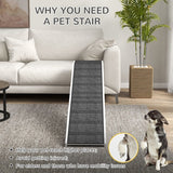 Dog Bed Ramp – Wooden Pet Ramp with Non-Slip Carpet Surface & Top Platform, Ideal for Small & Senior Dogs