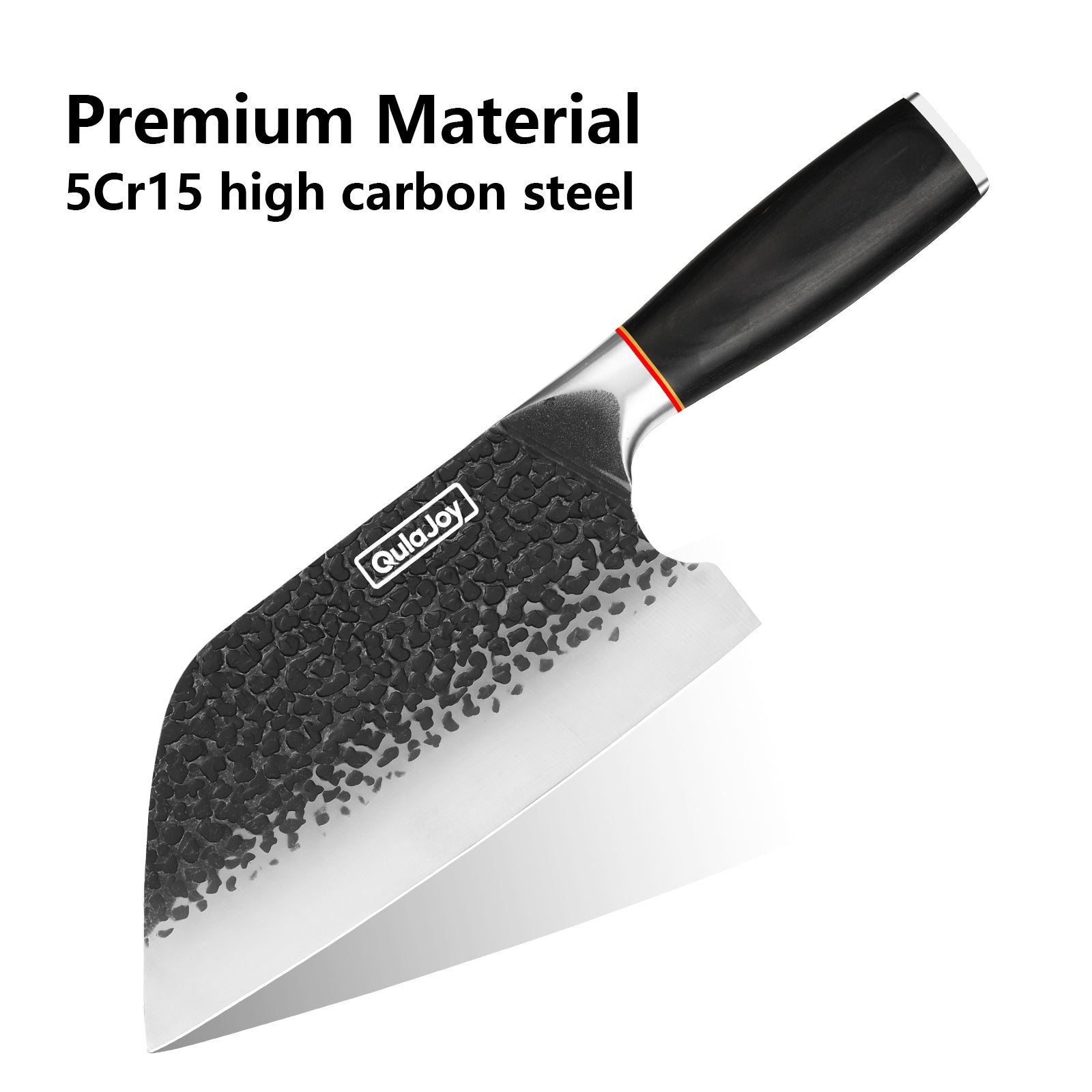 Qulajoy 7.3‑Inch High‑Carbon Stainless Steel Meat Cleaver – Professional Butcher Chopper with Secure Hardwood Handle