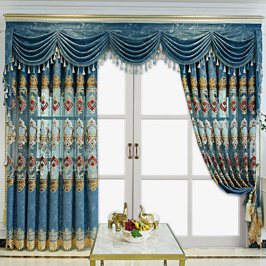 Modern European Hollow Embroidery Velvet Curtains – Thickened Blackout Panels, 2-Piece Set