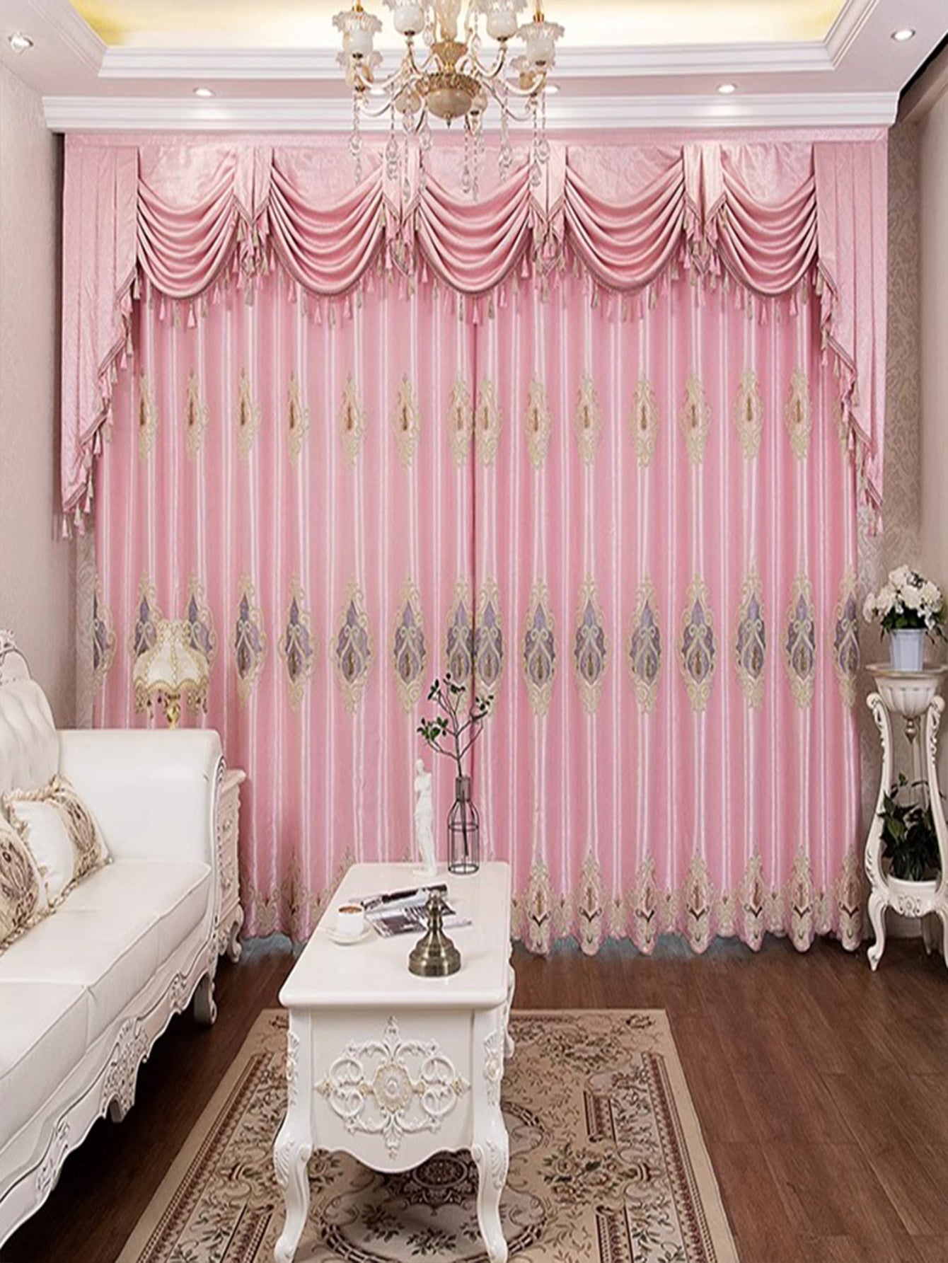 European-Style Luxury Embroidered Curtains – 2 Panels, Modern Bedroom Blackout Drapes Without Valance