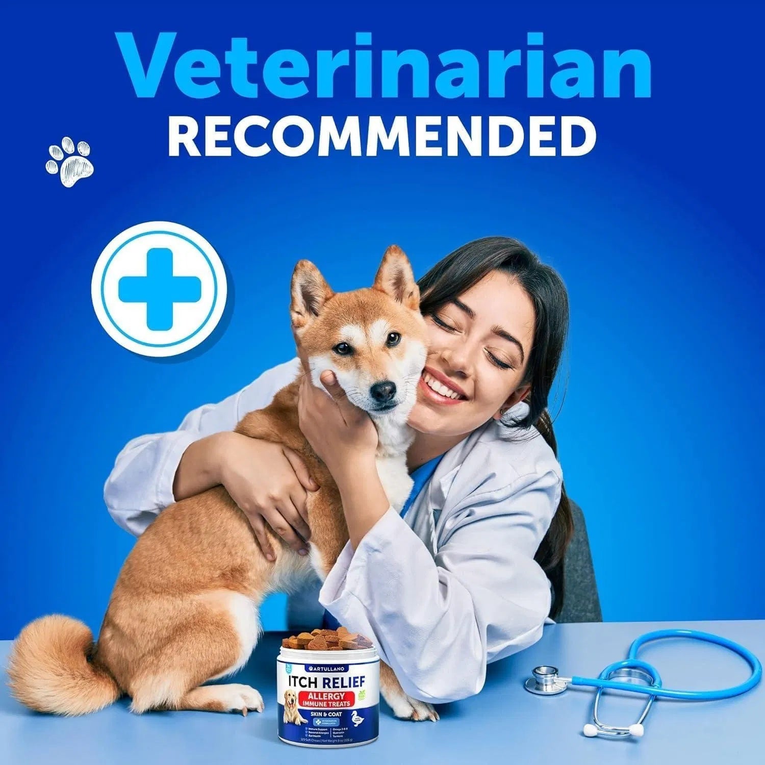 Dog Allergy Relief Chews – Fish Oil Supplements for Itchy Skin, Hot Spots & Seasonal Allergy Support