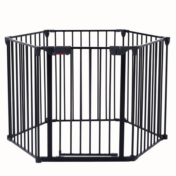 150″ Adjustable Safety Gate with 6 Panels – Steel Barrier for Stairs, Pets & Restricted Areas