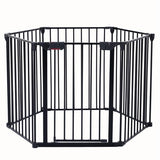 150″ Adjustable Safety Gate with 6 Panels – Steel Barrier for Stairs, Pets & Restricted Areas