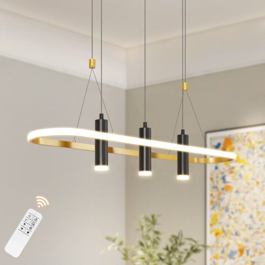 Modern Black & Gold 4-Light Pendant Lamp with Adjustable Design