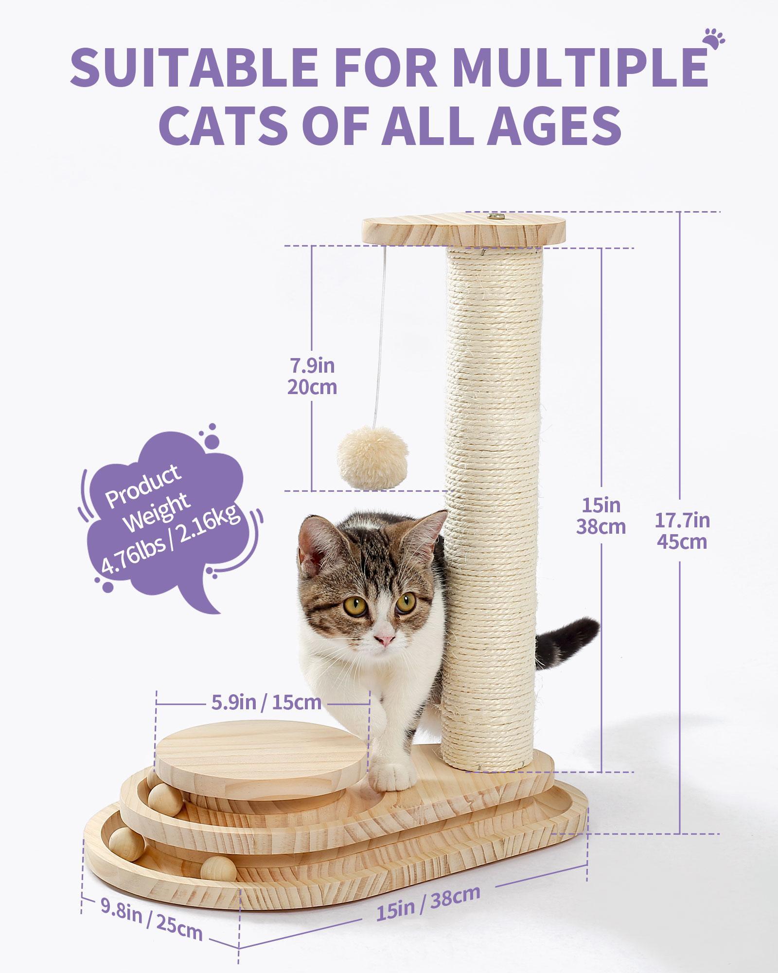 Indoor Cat Soft Scratching Board & Interactive Ball Track Toy – Cloud-Shape Groomer with Sisal Scratcher and Pom-Pom Ball Play