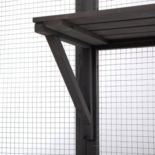 Oversized Cat Cage – Multi-Level Grey Indoor Enclosure with Platforms, Ladders & Lockable Doors for Cats & Kittens
