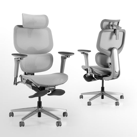 D2 Pro Ergonomic Office Chair with Footrest - High-Back Mesh Computer Chair with Adaptive Lumbar Support