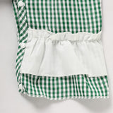 Newborn Baby Girl Long Sleeve Bodysuit – Green Plaid Clover Print One-Piece Outfit