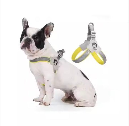 YT Pet Reflective Adjustable Dog & Cat Harness with Leather Leash – Comfortable, Easy Control & No-Pull Design