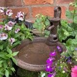 Rustic Style Cast Iron Vintage Water Pump Round Bird Feeder – Outdoor Decorative Garden Tray & Gift for Bird Lovers