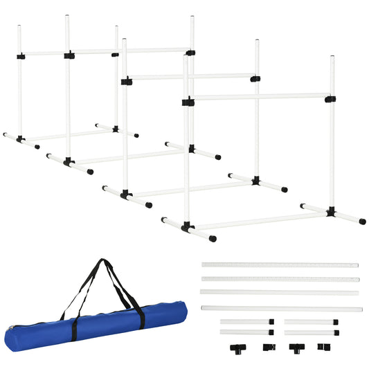 4-Piece Dog Agility Training Equipment – Height Adjustable Jumping Poles for Outdoor Exercise & Obedience Training