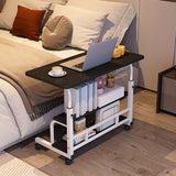 Double-Layer Metal Foldable Desk with Wheels & Storage Rack – Adjustable Height Workspace for Bedroom, Living Room & Office 🖥️