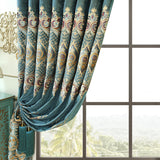 Luxury Elegant Embroidered Velvet Blackout Curtains – High-End Villa Style, Finished 2-Piece Set for Living Room or Bedroom