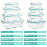 8pcs Glass Meal Prep Containers – Airtight, Leak-Proof, Microwave & Freezer Safe - PulinGO
