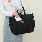 Women’s Retro Canvas Tote Bag – Multi-Pocket Shoulder & Crossbody Handbag for Daily Use