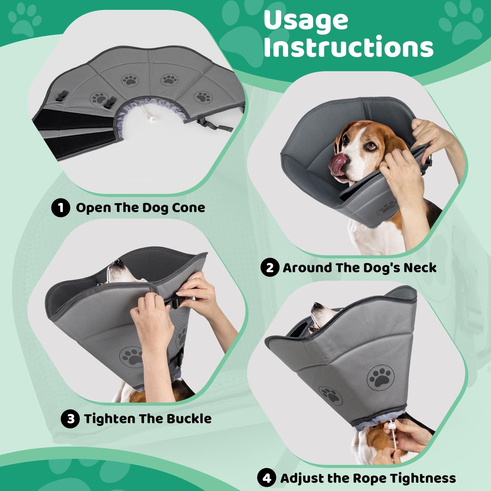Pet Elizabethan Collar – Single Layer Recovery Cone for Cats & Dogs (M Size)