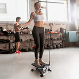 Mini Fitness Stepper for Women with LCD Monitor & Resistance Bands – Quiet Stair Stepper Max 330 lbs 💃🏋️‍♀️🔥