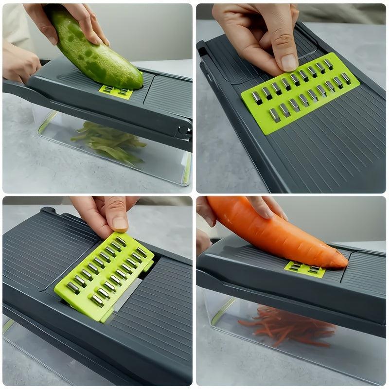 16-in-1 Vegetable Chopper Set – Multi-Blade Slicer with Container & Peeler - PulinGO