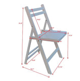 Furniture Slatted Wood Folding Special Event Chairs – Set of 4, Solid Wood, White Finish, Foldable & Versatile