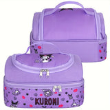Kuromi Insulated Lunch Tote – Cartoon Pink Lunch Box Bag for Work, Travel & Picnic