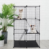 DIY Indoor Cat Cage & Small Pet Playpen – 3-Door, 3-Tier Detachable House for Kittens, Puppies & Rabbits