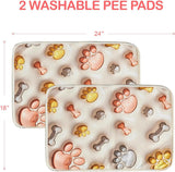 Qeils Reusable Puppy Pads – 2 Pack 3D Printed Washable Pee Pads for Dogs, Super Absorbent Leakproof Training Mats with Non-Slip Bottom