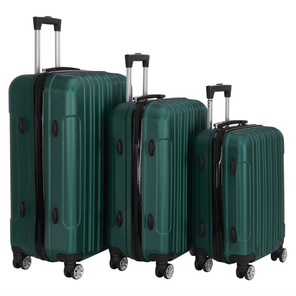Vertical Pattern 3-in-1 Hard Shell Suitcase Set with Aluminum Alloy Handle & Spinner Wheels